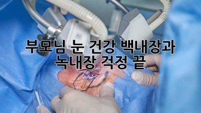 부모님 눈 건강, 백내장과 녹내장 걱정 끝!